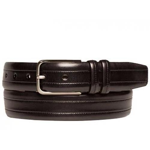 Mezlan "AO10103" Black All-Over Genuine Calfskin Fashion Belt